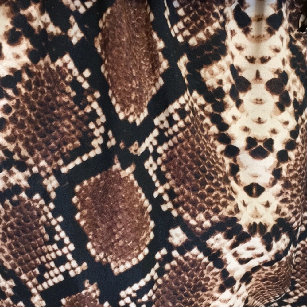 BCBGMaxAzria Brown Snake Print Romper - Picture 13 of 16